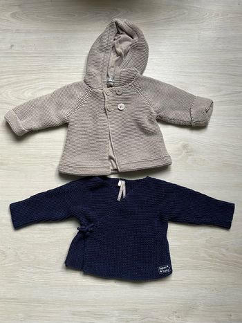 Lot de 2 gilets point mousse 1 mois