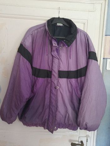 Blouson vintage violet et noir, taille 46/48