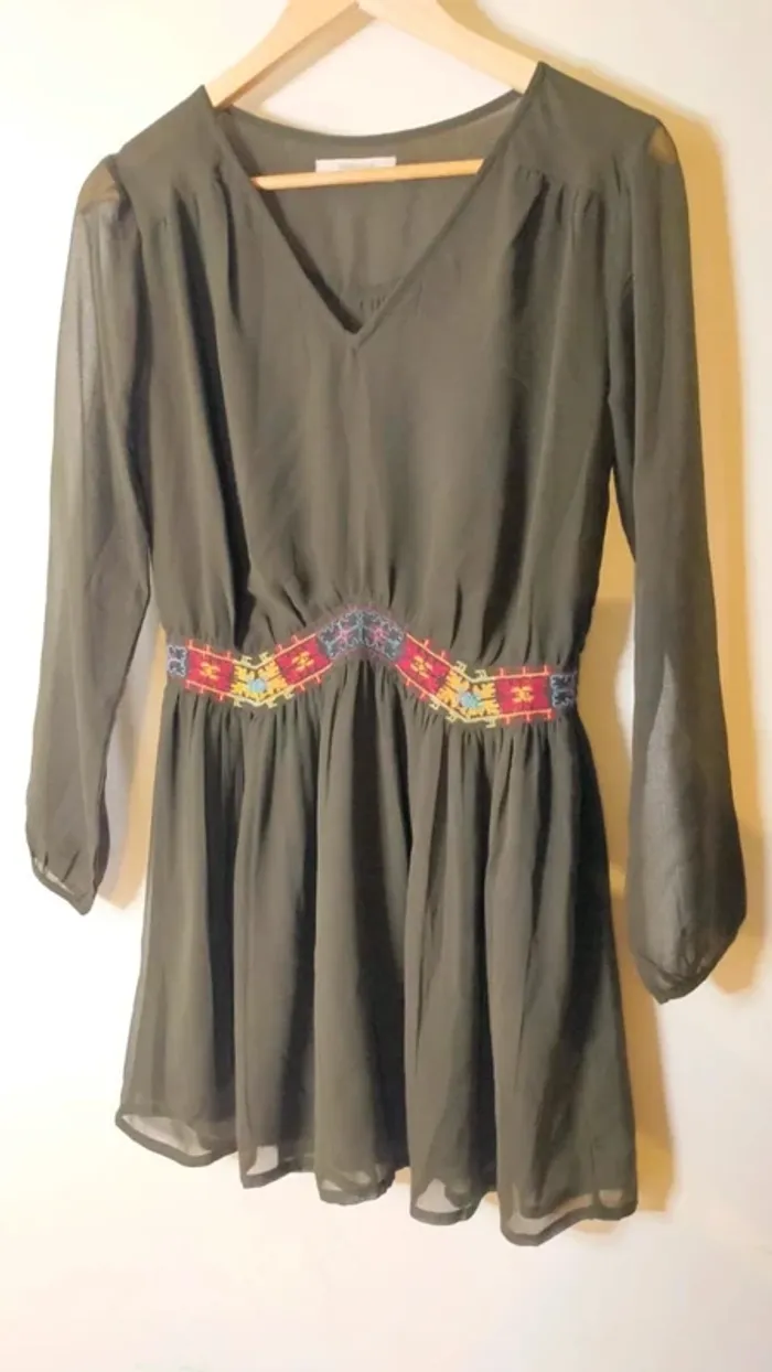 Robe kaki Springfield, Taille 36 - photo numéro 3