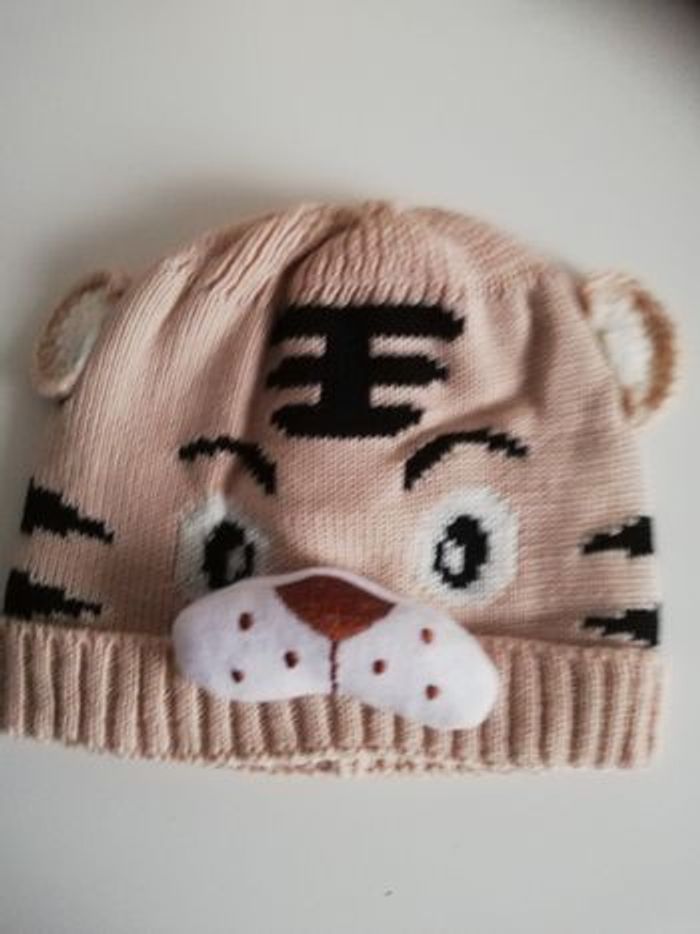 Bonnet renard beige - photo numéro 3