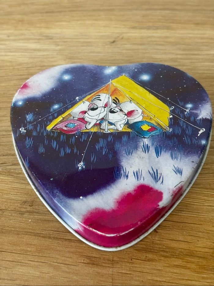Petite boîte en métal diddl et diddlina coeur - photo numéro 2
