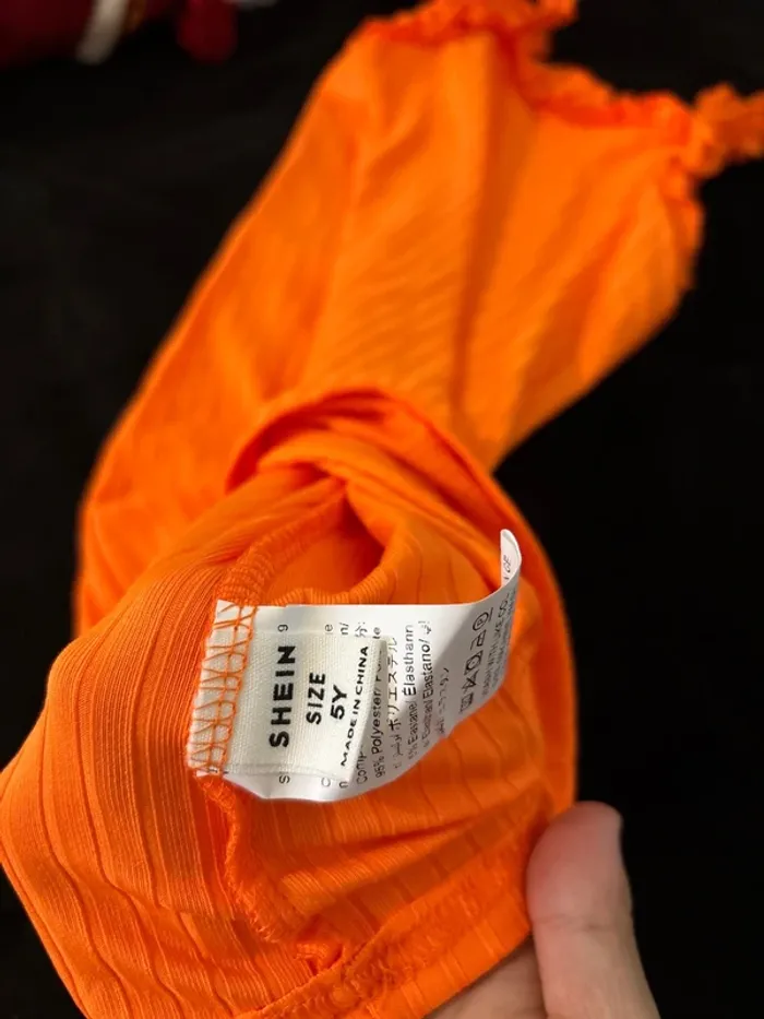 Robe orange fluo fille 5 ans SHEIN - photo numéro 3