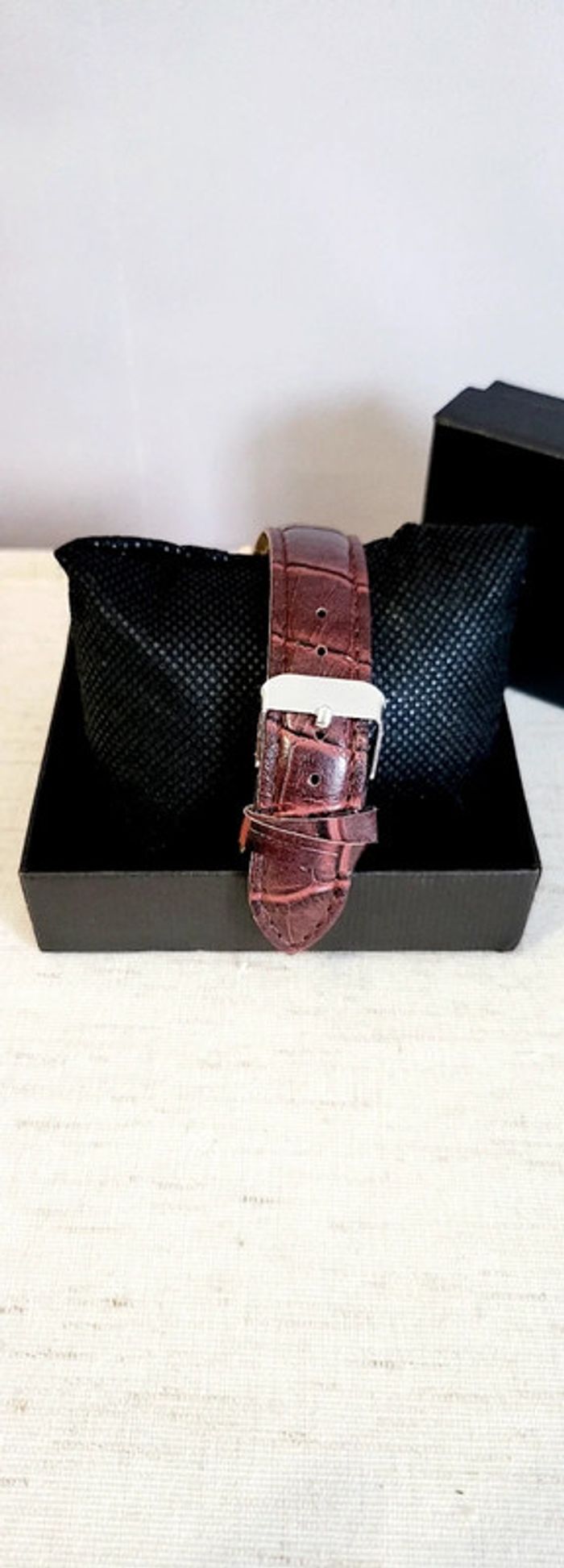 Montre homme style classique – cuir marron & doré Wave - photo numéro 4