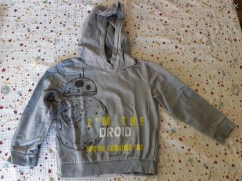 Sweat à capuche gris BB8 Star Wars 4 ans