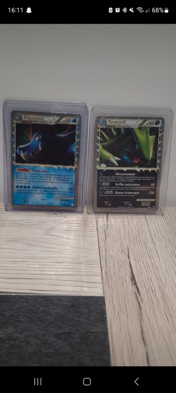 Carte pokemon tyranocif et aligatueur 