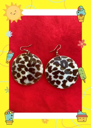 Boucles d'oreilles rondes marrons crèmes