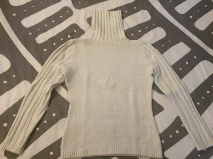 Pull col roulé blanc