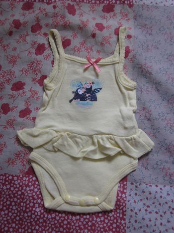 Body fines bretelles jaune 3 mois