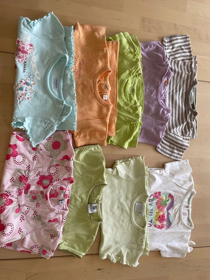 Lot de 9 tee shirt MC fille 12 mois multimarque
