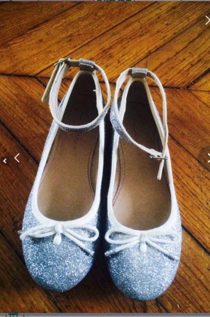 NEuves! Superbes ballerines grise pailletés ZARA T33 - photo numéro 2