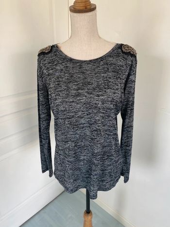 T shirt manches longues gris chiné best mountain taille L