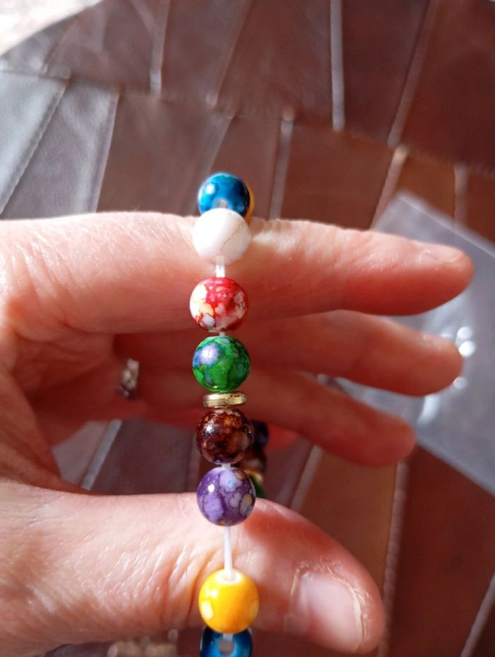 Bracelet élastique avec les 7 chakras neuf - photo numéro 2