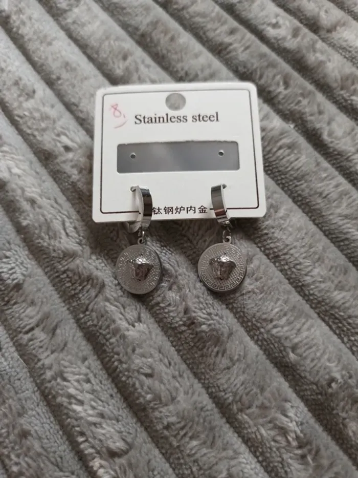 Boucle fantaisie argent créole
