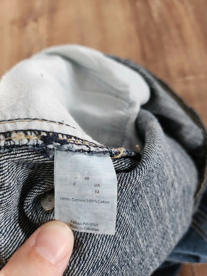 Jupe en jean bleue taille 40 en excellent état en coton - photo numéro 4