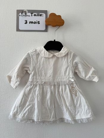 Robe blanche - taille 3 mois 🌸