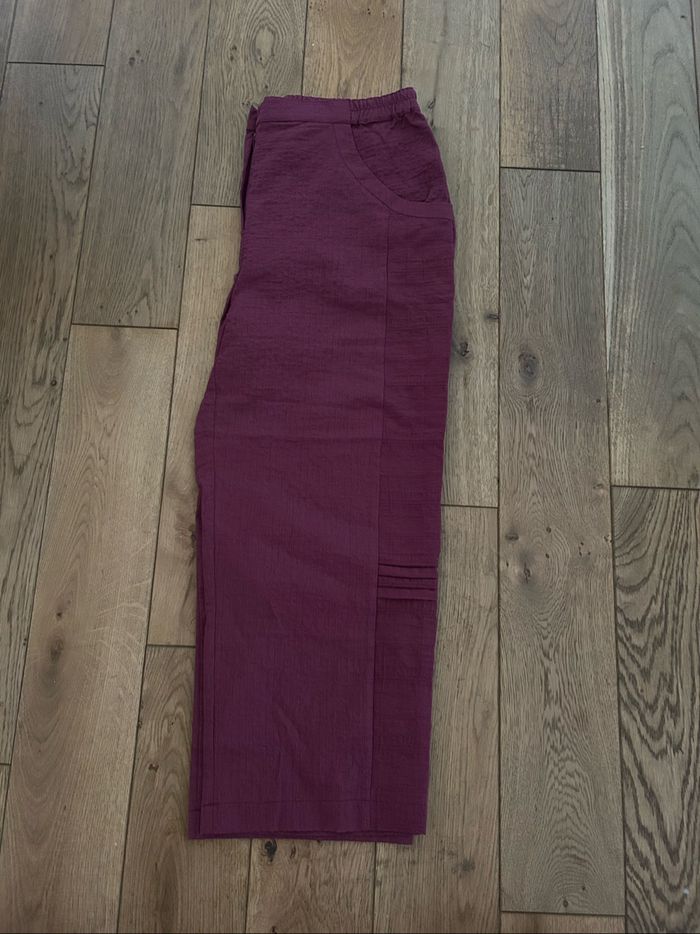 Pantalon 3/4 jambes larges - framboise - T.36 - Griffon - photo numéro 2