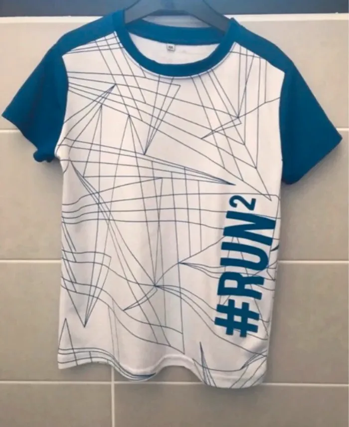 Tshirt bleu et blanc zeeman garçon polyester