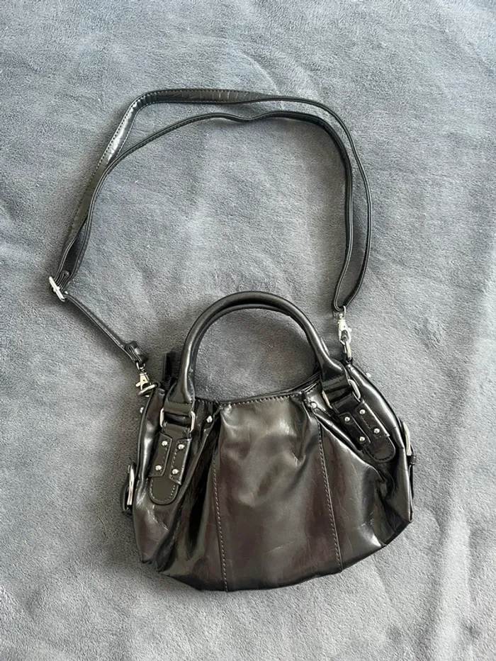 Sac baguette Y2K noir – style city chic – anse ajustable - photo numéro 3