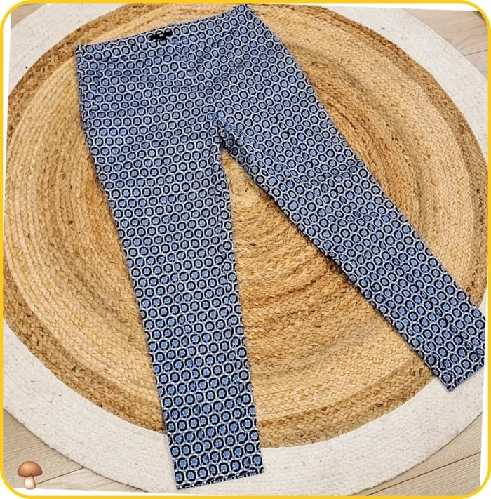 Pantalon imprimé géométrique - H&M – Taille 38 - Femme - Très bon état- Bleu/Noir/Blanc - photo numéro 2