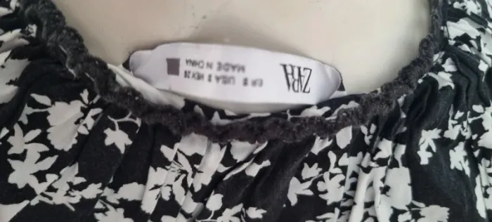 Blouse zara imprimée fleuri noir et blanc 38 - photo numéro 6