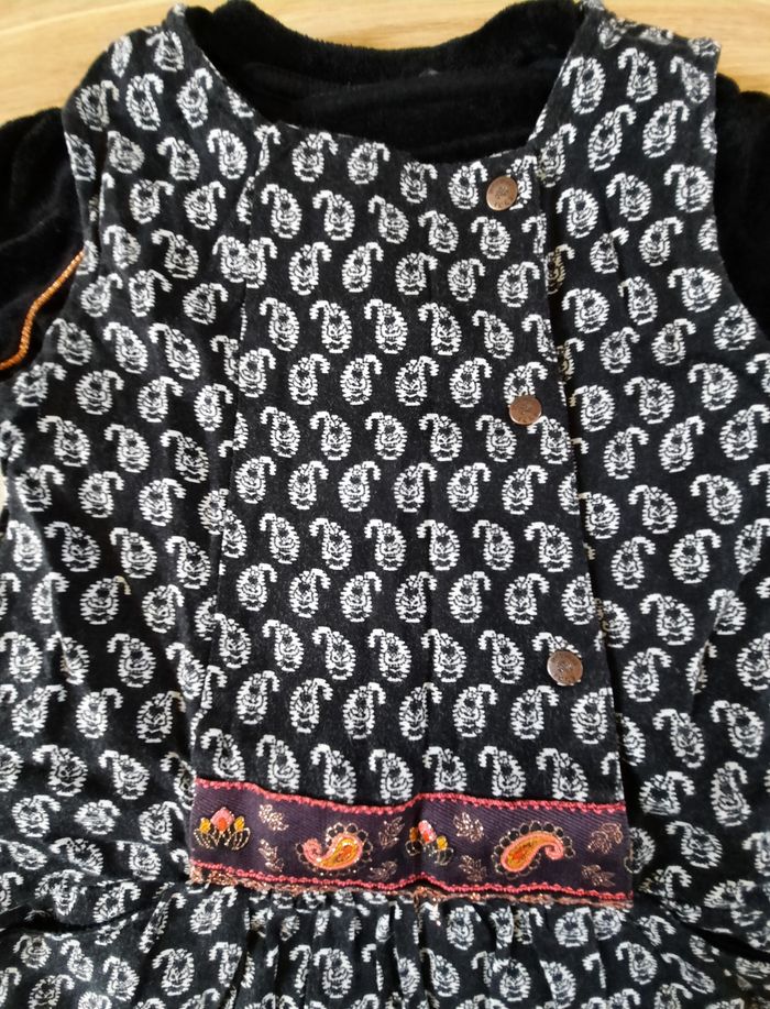 Robe courte noire/blanc hiver avec sous pull IKKS 5 ans - photo numéro 5