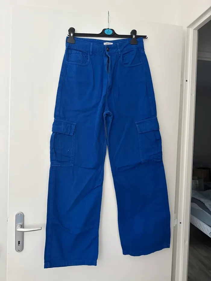 Jean effet cargo large Cache Cache bleu