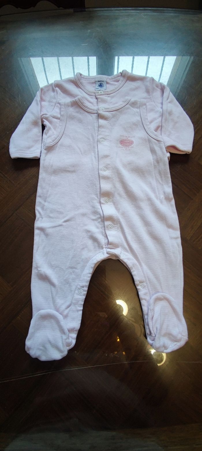 Ensemble grenouillère+ gilet Petit Bateau 6 mois