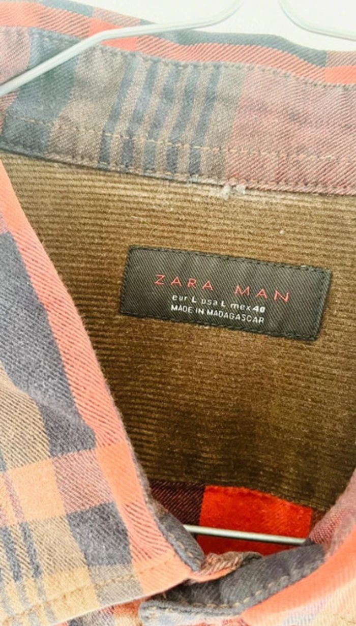 Chemise à carreaux rouge Zara - photo numéro 5