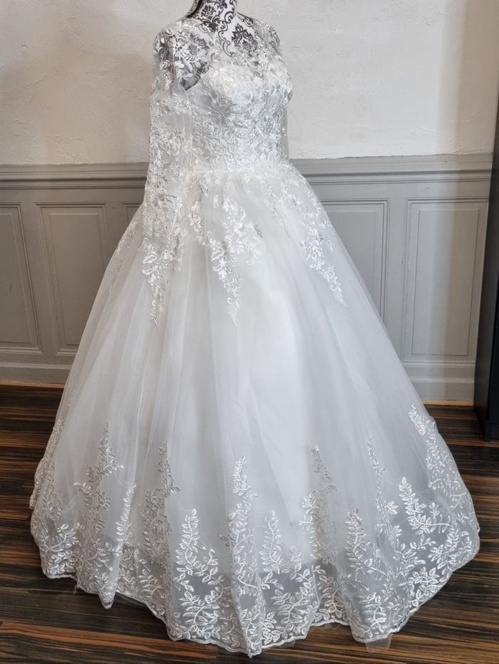 robe de mariee princesse manche longue dentelle taille 38/40 - photo numéro 5