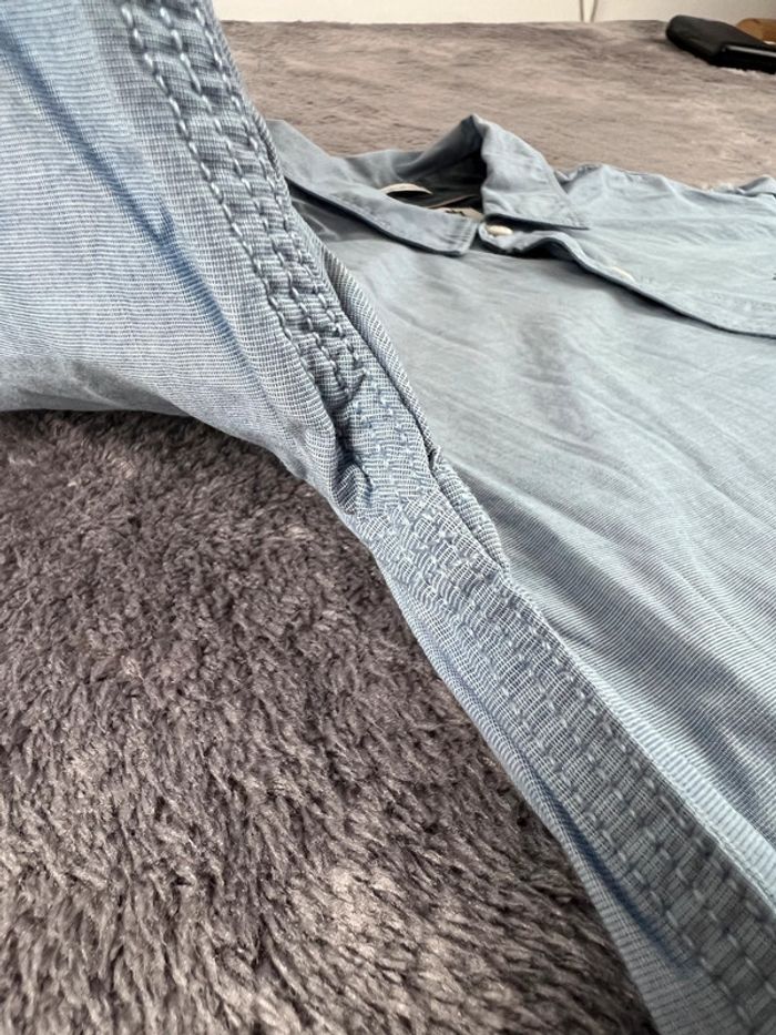 Chemise bleu clair Tommy Hilfiger 100% coton Regular Fit logo brodé Taille S - photo numéro 15