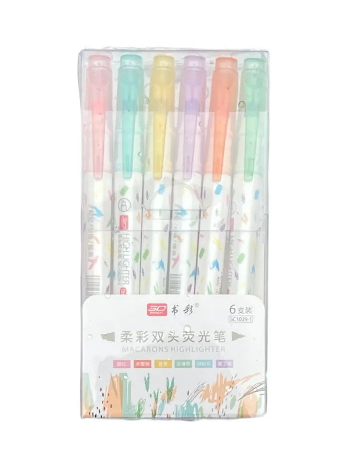 X6 surligneurs à double pointe- couleurs vives Neuf