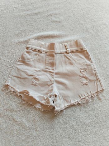 Short jean blanc effet usé 8 ans