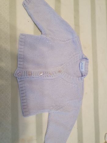 Gilet Jacadi mauve 3/6  mois