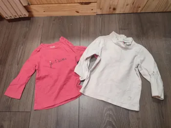 Lot 2 t-shirts Kiabi orchestra col roulé 9 mois