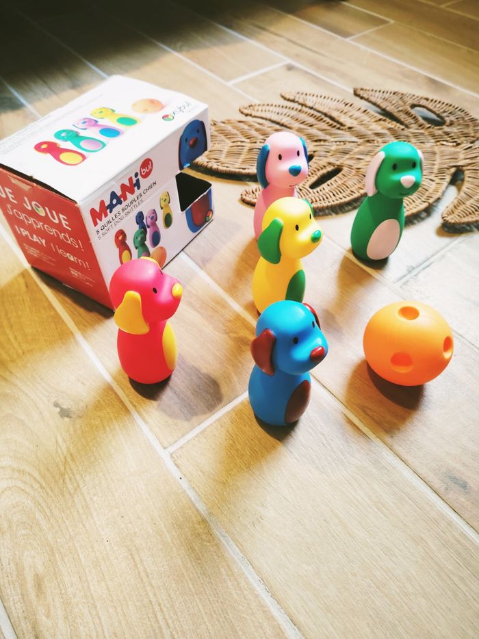 🐶Lot de quilles animaux chiens en plastique marque Ludi - photo numéro 2