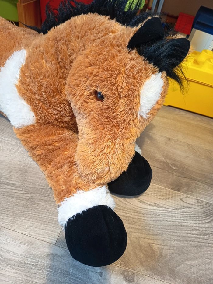 Grande peluche cheval allongé - photo numéro 2