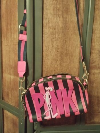 Sac a bandoulière pink panther rouge et noir collector