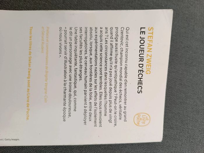 Livre Stefan Zweig " le joueur d'échecs" - photo numéro 2