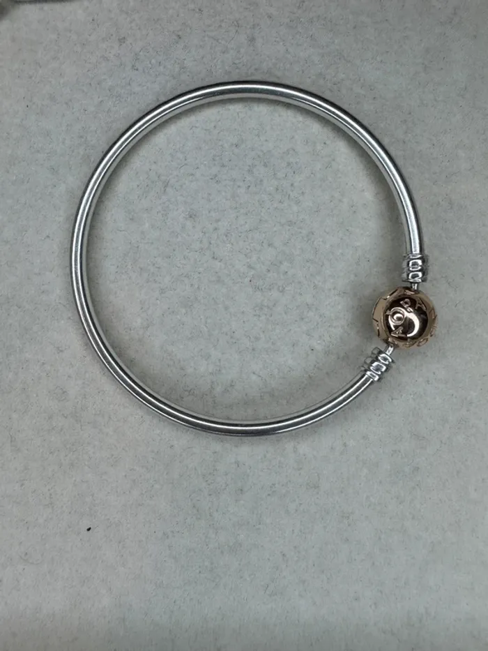 Bracelet Jonc Pandora Authentique Bicolore Taille 17 - photo numéro 2
