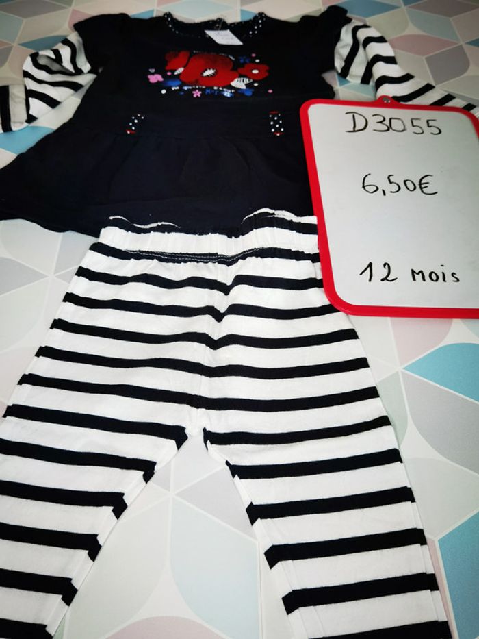 D3055 - ensemble fille 12 mois