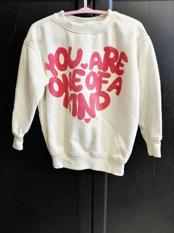 Pull blanc inscription rouge Tex taille 4ans