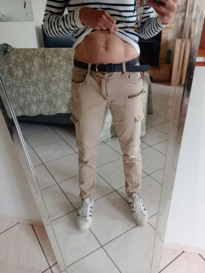 Pantalon femme 42 caramel marron c68 - photo numéro 2