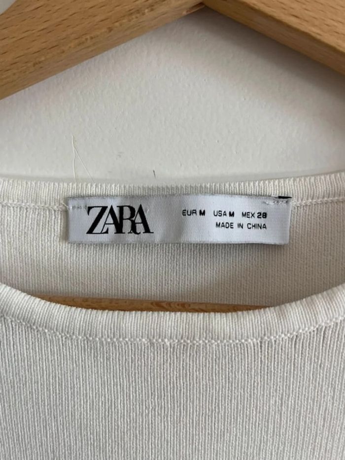 Crop top blanc Zara - photo numéro 3
