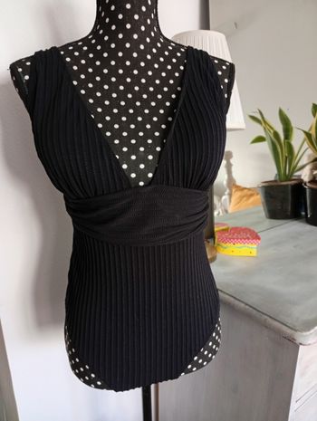 Maillot de bain côtelé noir, femme 38