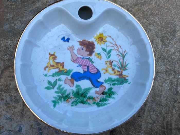 Assiette bébé porcelaine vintage