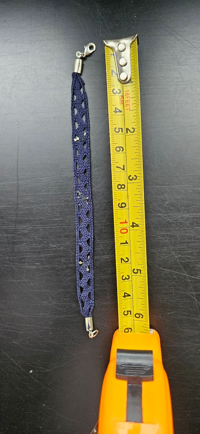 Bracelet dentelle bleu marine avec perles et motif étoile – bijou fantaisie - photo numéro 6