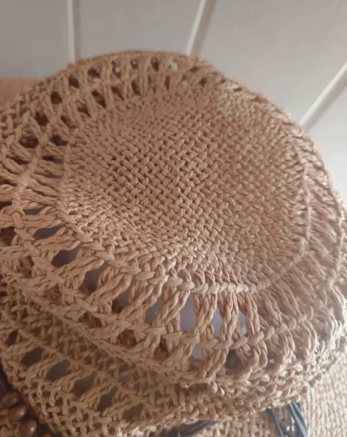💎chapeau de paille perles en bois vintage authentique luxury féminin élégante été tendance - photo numéro 4