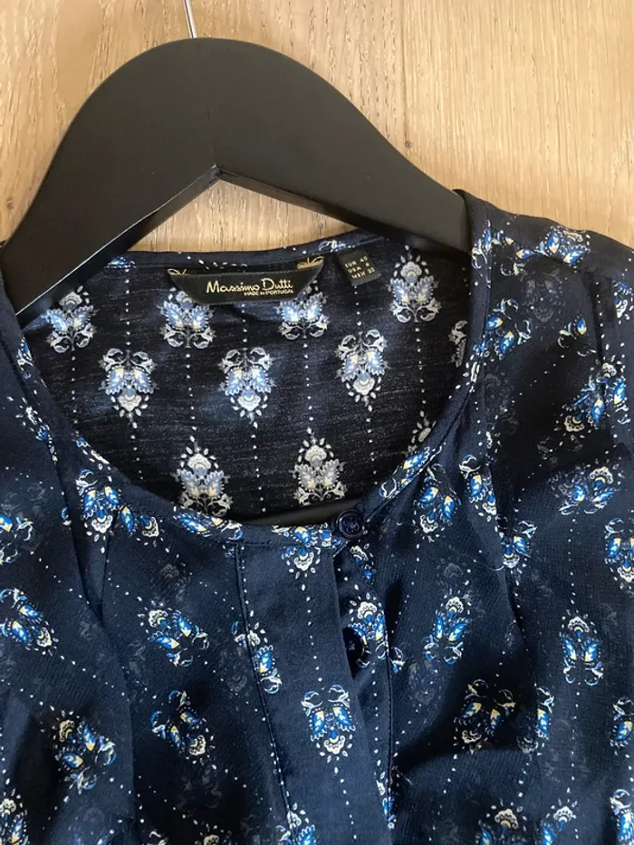 Massimo Dutti chemisier bleu marine motif - photo numéro 4