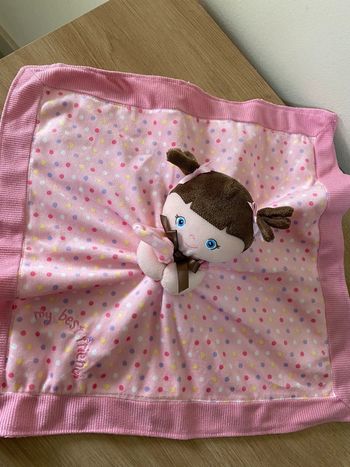 Doudou plat fille poupée couette couverture rose pois my best friend garanimals
