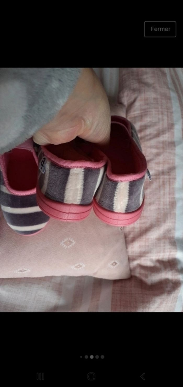 Lot revendeur 2 paires de pantouffles fille absorba p 32 et 34 rose gris neuves - photo numéro 7